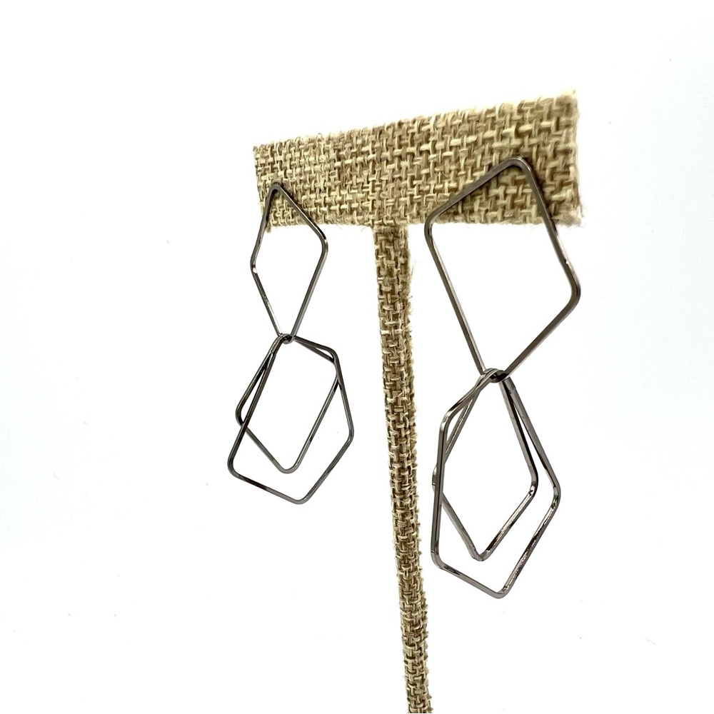 Gunmetal gray polygon dangles earrings new closeout stock Anthropologie Roost